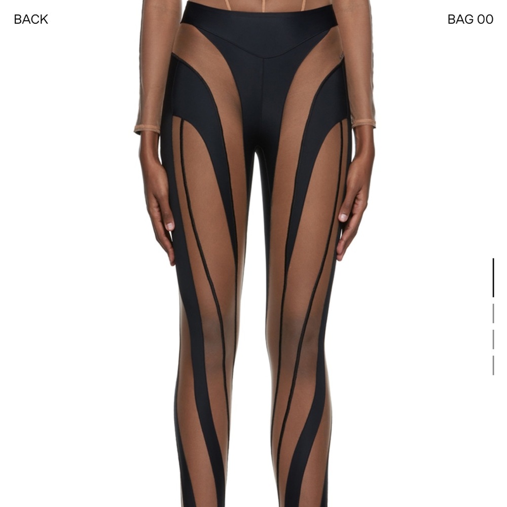 Mugler Spiral Black Leggings